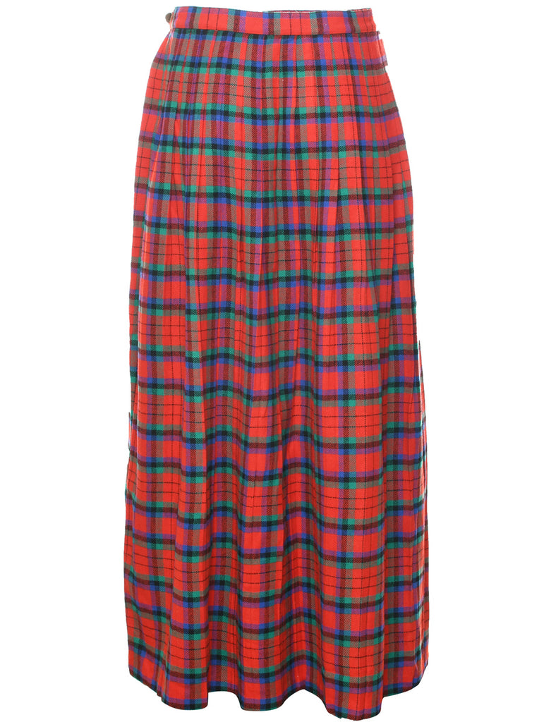 Checked Pleated Skirt - M