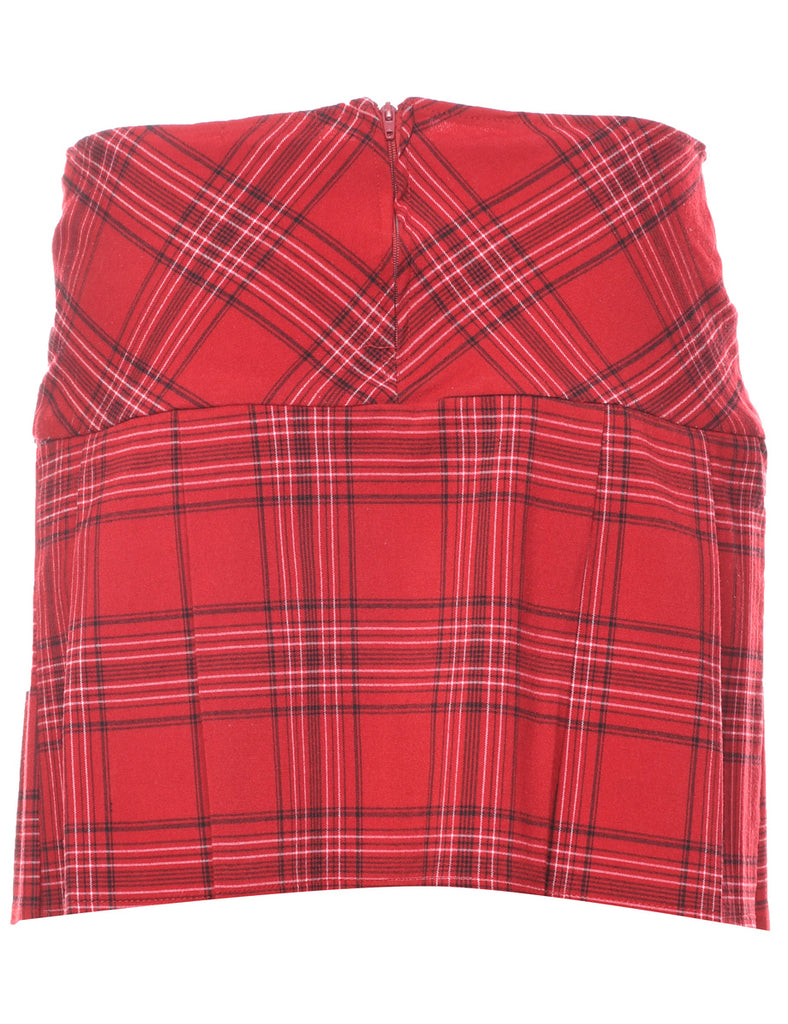 Checked Pleated Skirt - M