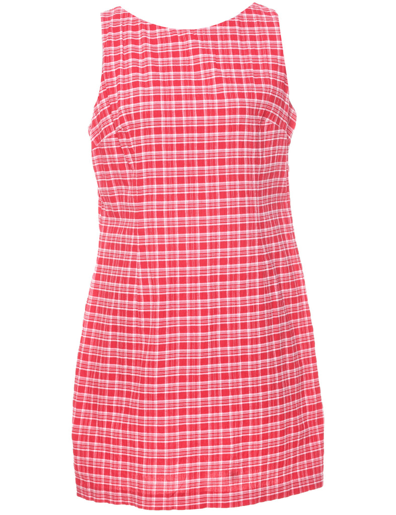 Checked Red Dress - M