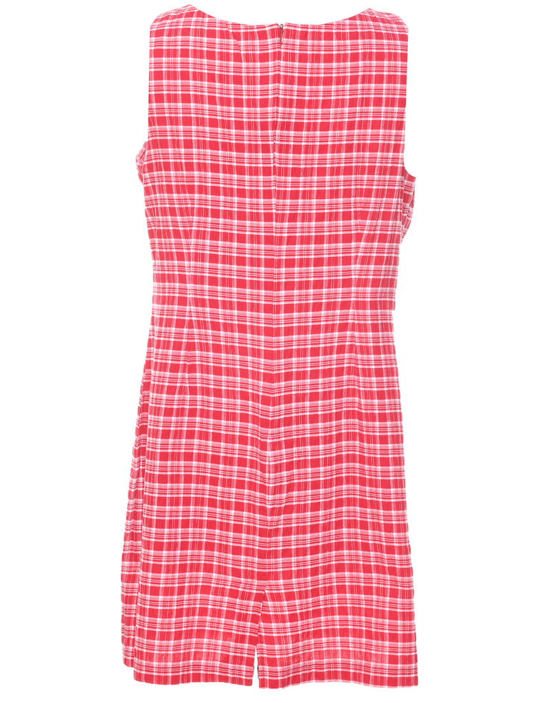 Checked Red Dress - M