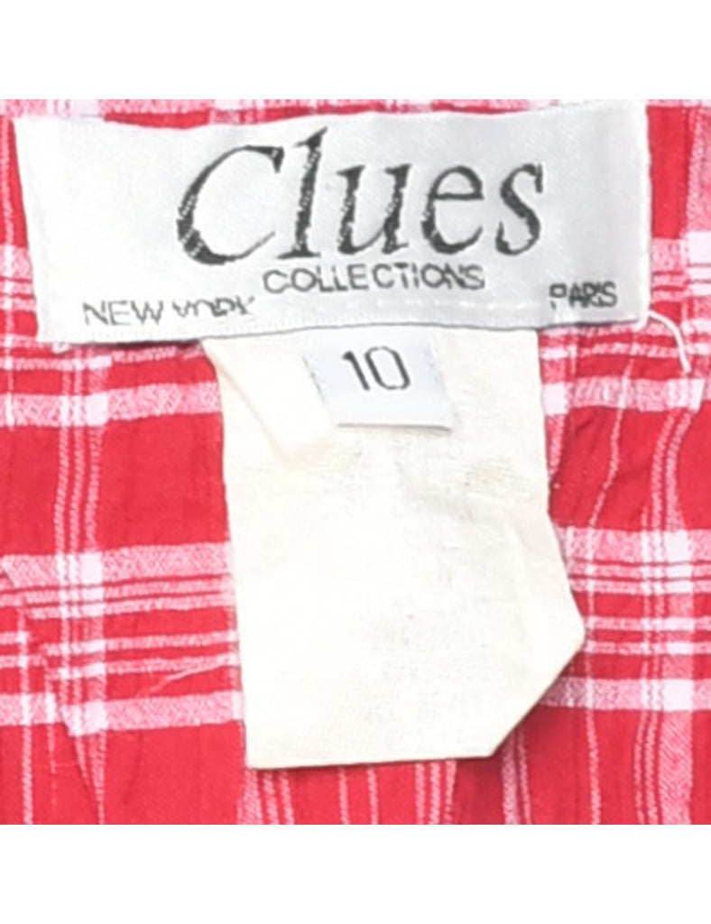 Checked Red Dress - M