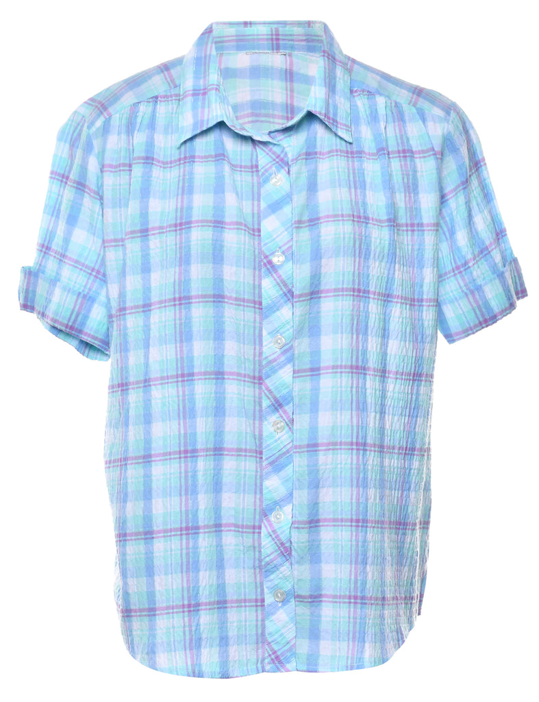 Checked Roll-up Tab Sleeves Shirt - XL