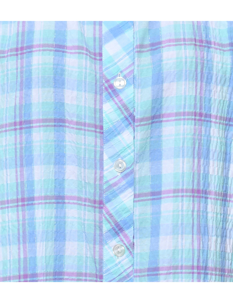 Checked Roll-up Tab Sleeves Shirt - XL