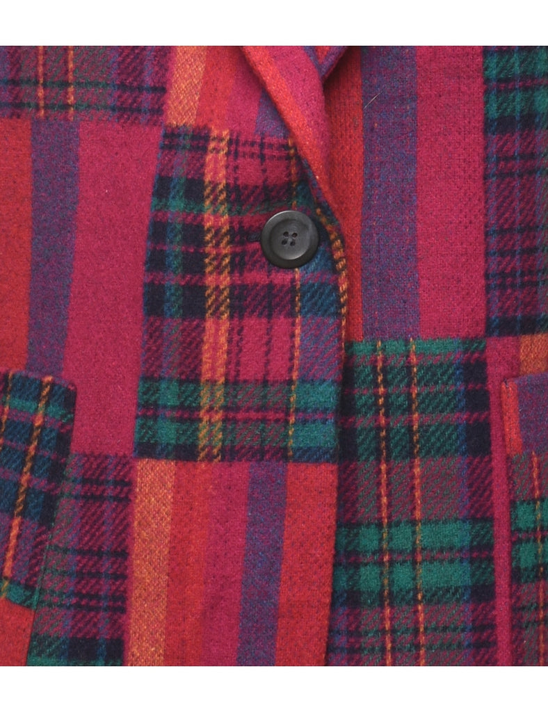 Checked & Tartan Green & Red Blazer  - L