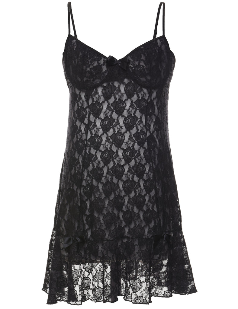 Classic Strappy Lace Slip Dress - L