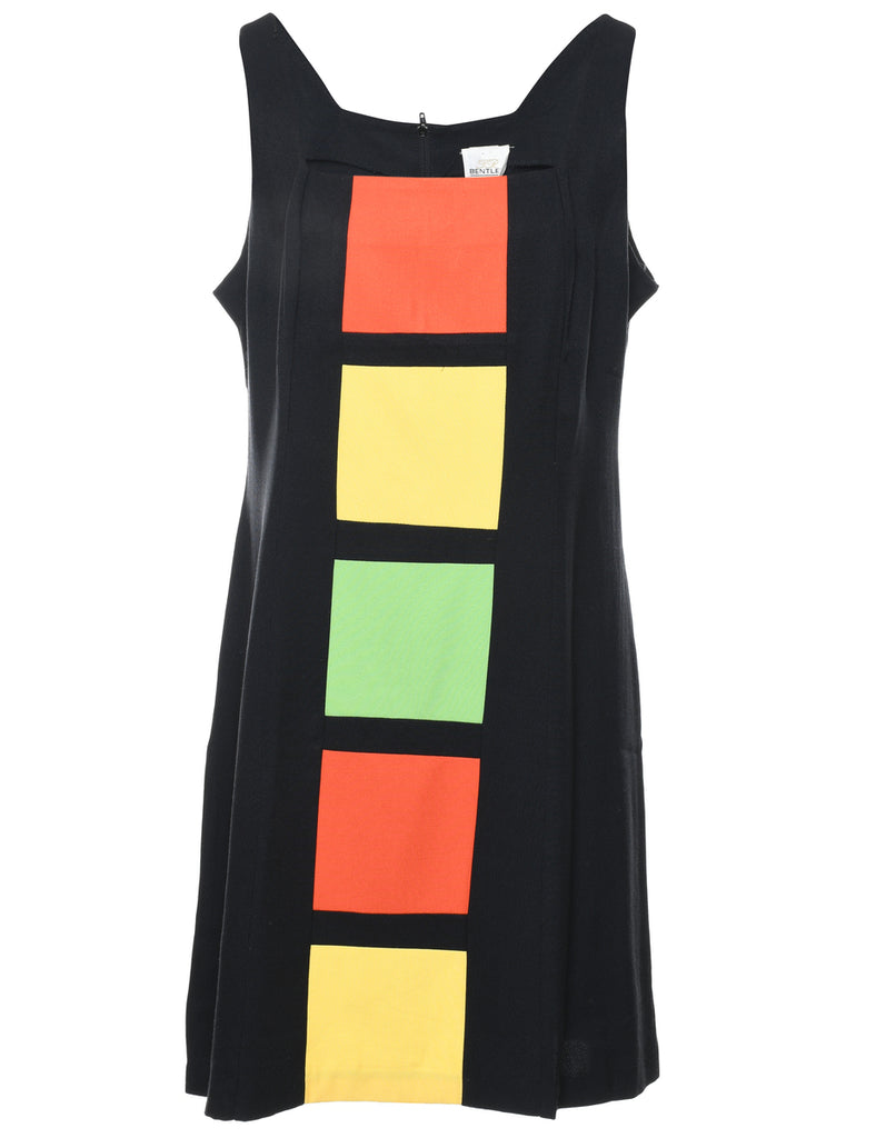 Colour Block Sleeveless Dress - M