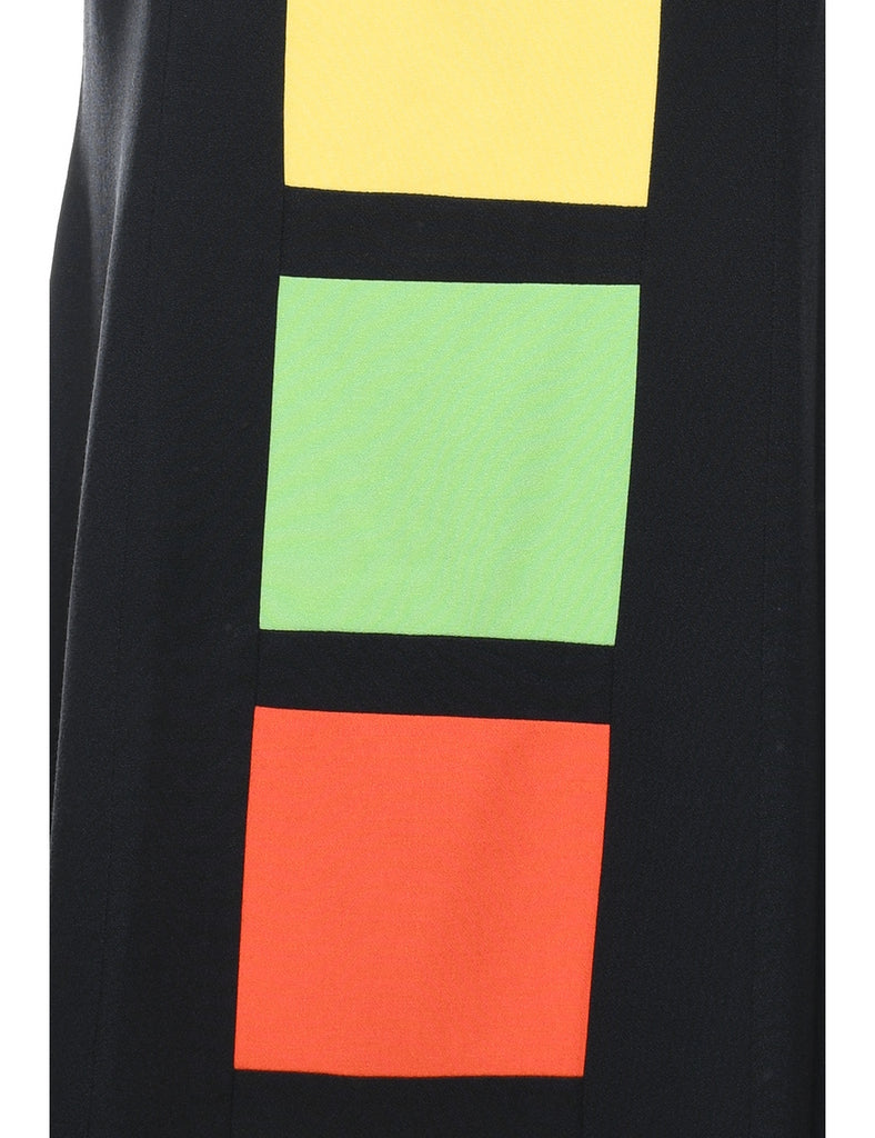 Colour Block Sleeveless Dress - M