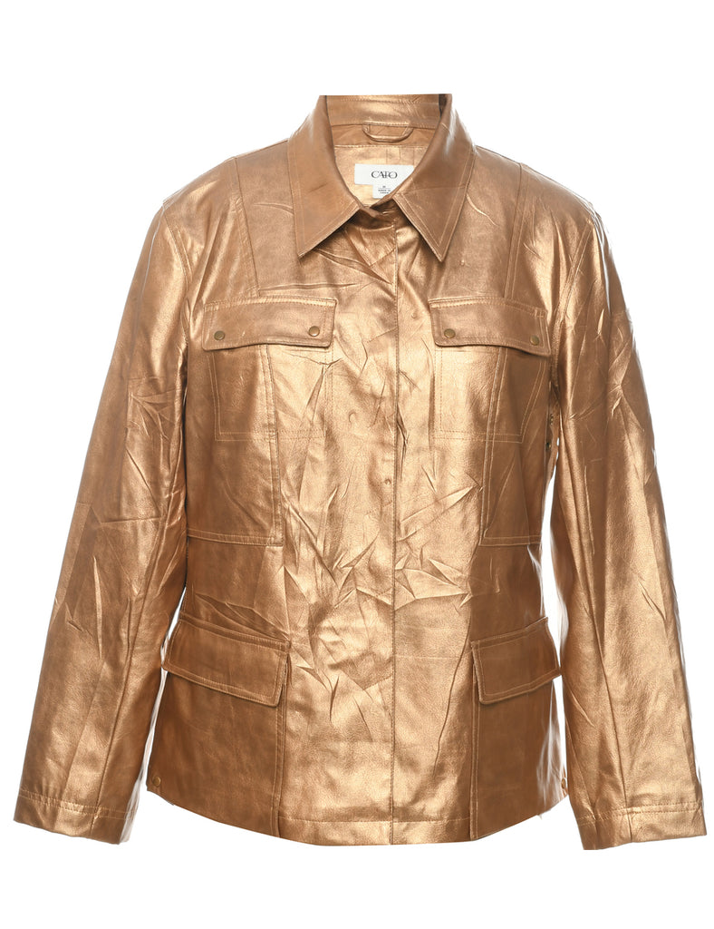 Copper Leather Jacket - M
