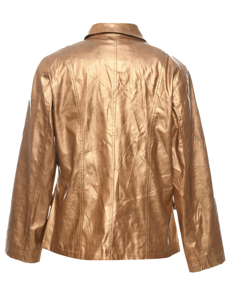 Copper Leather Jacket - M