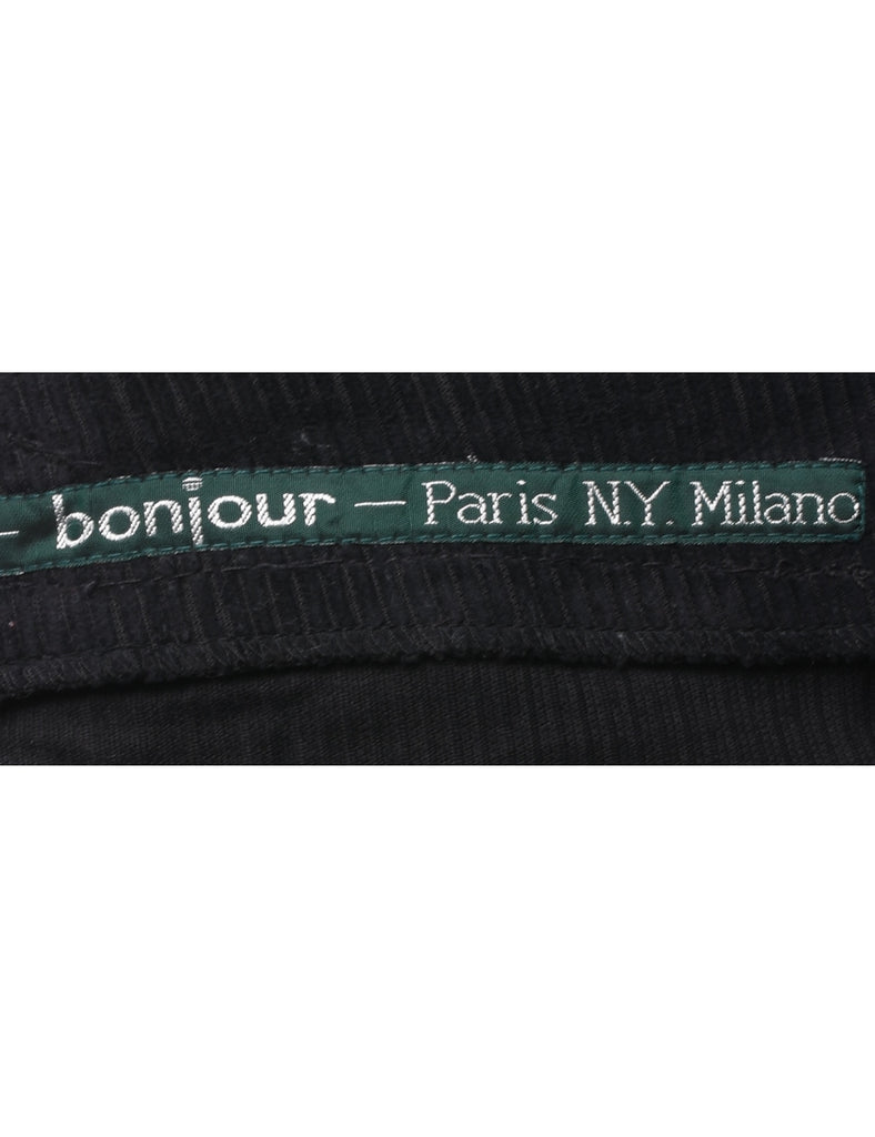 Corduroy Fabric Black Trousers - W35 L29