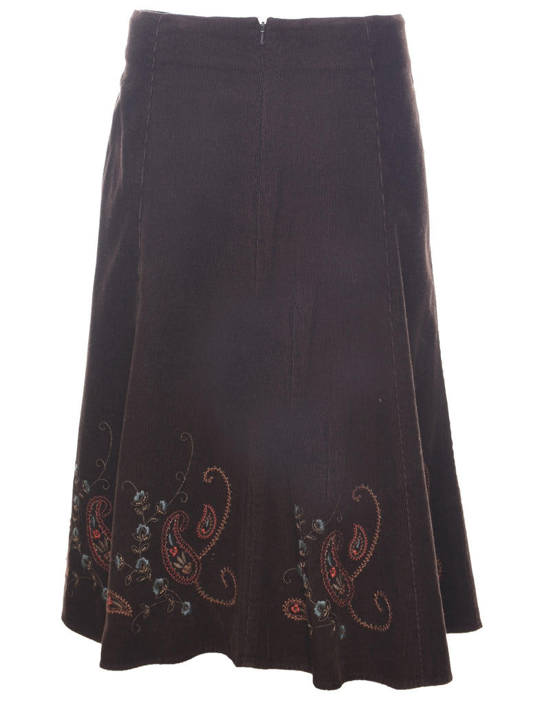 Corduroy Flared Skirt - L