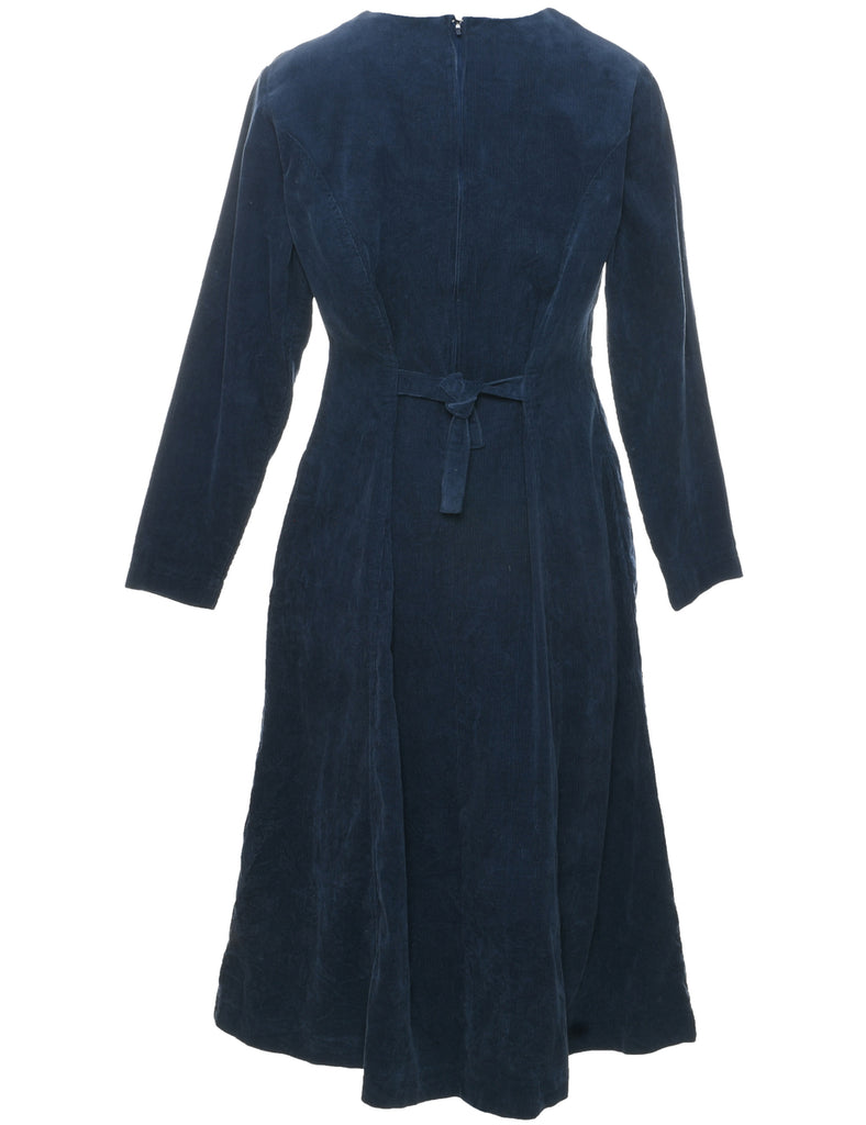 Corduroy Navy Dress - M