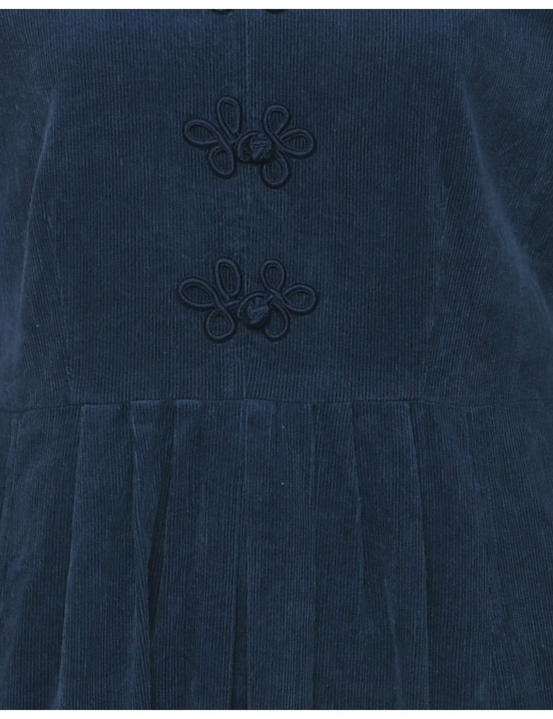 Corduroy Navy Dress - M