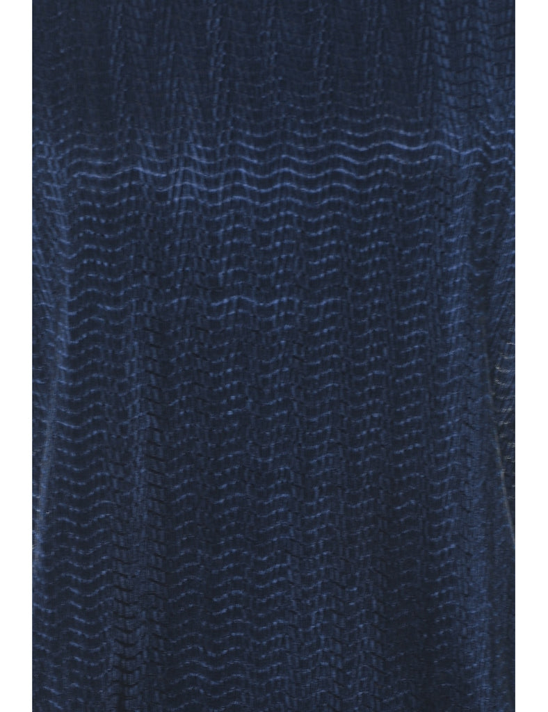 Crinkle Navy Top - S