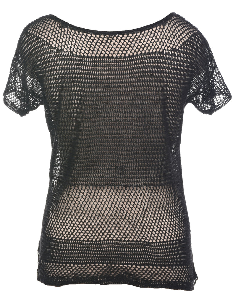 Crochet Black Jumper - L