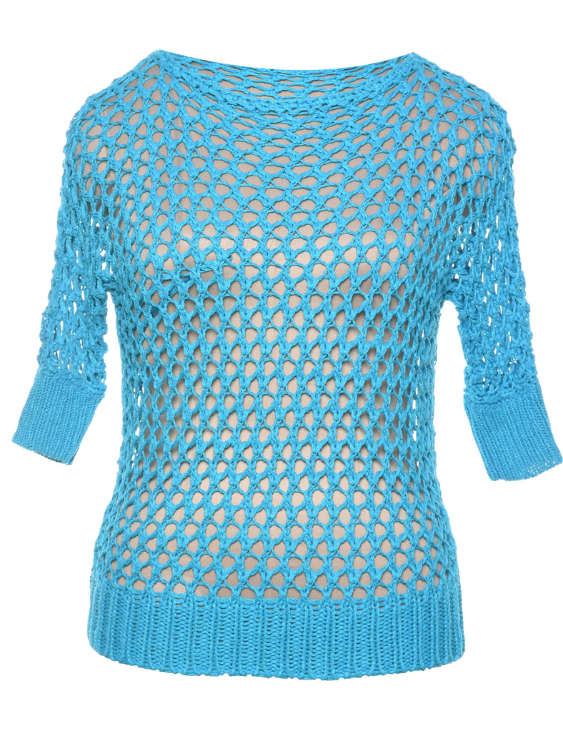 Crochet Blue Jumper - XL