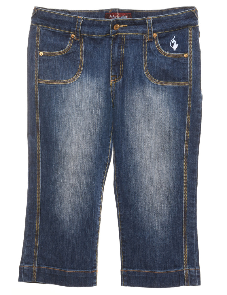 Cropped Baby Phat Y2K Embellished Jeans - W34 L18