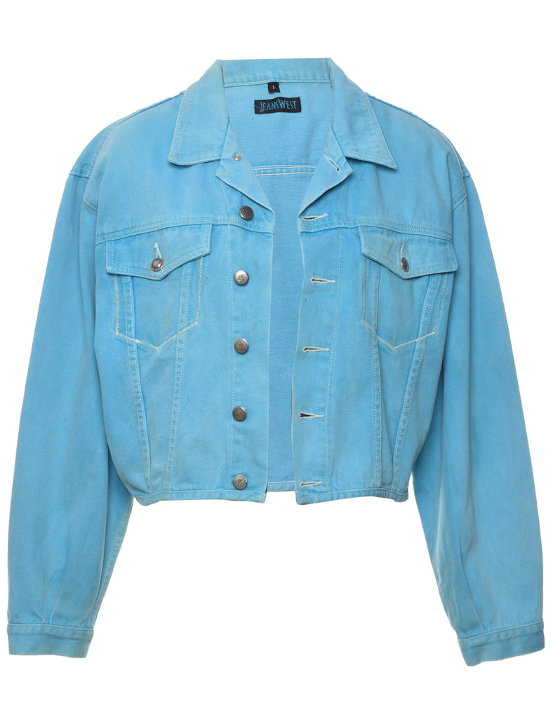 Cropped Blue Classic Denim Jacket - L