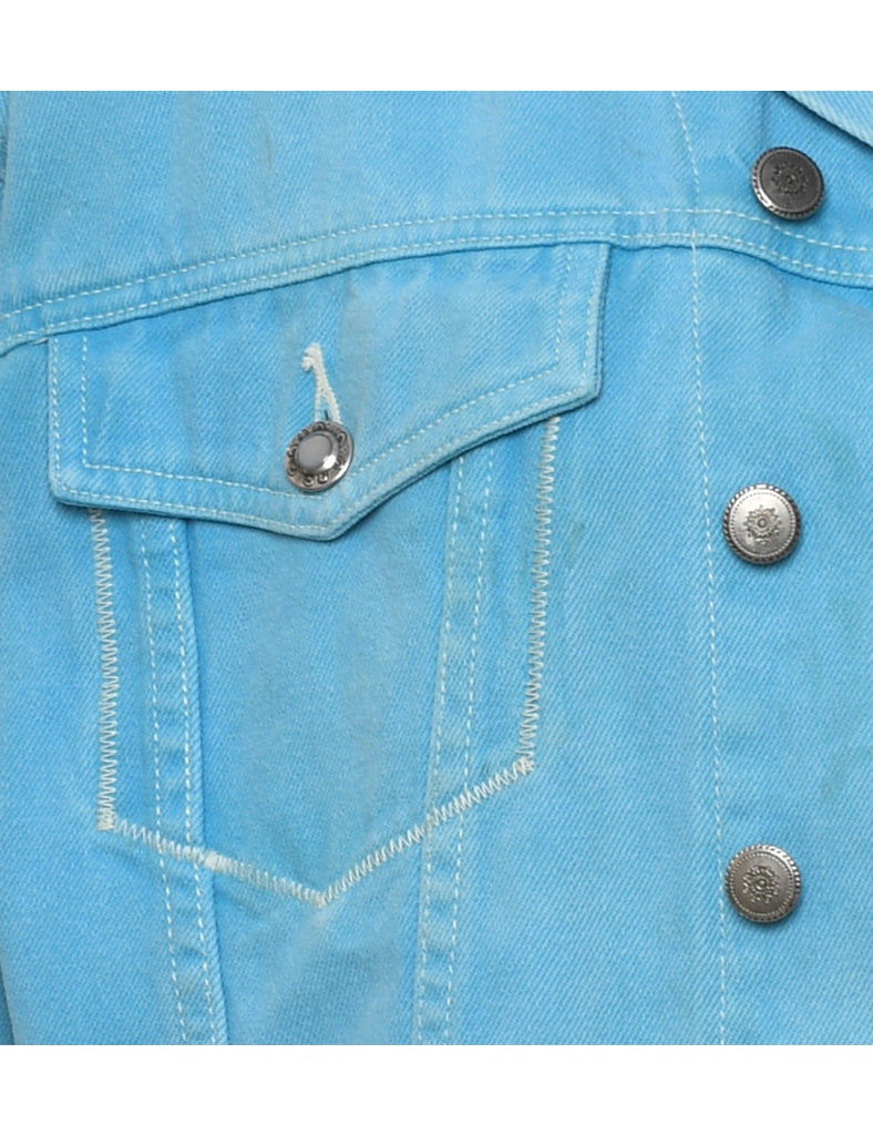 Cropped Blue Classic Denim Jacket - L
