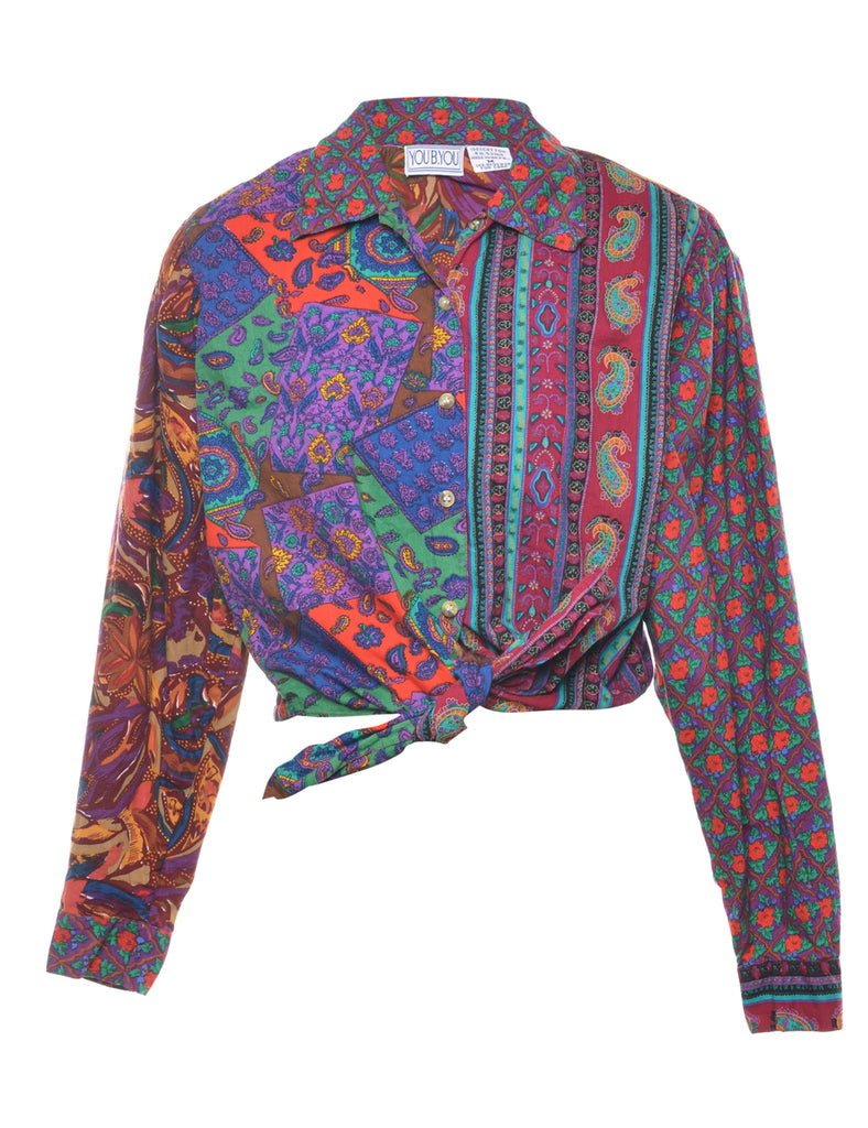 Cropped Paisley Blouse - M
