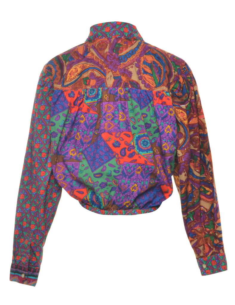 Cropped Paisley Blouse - M