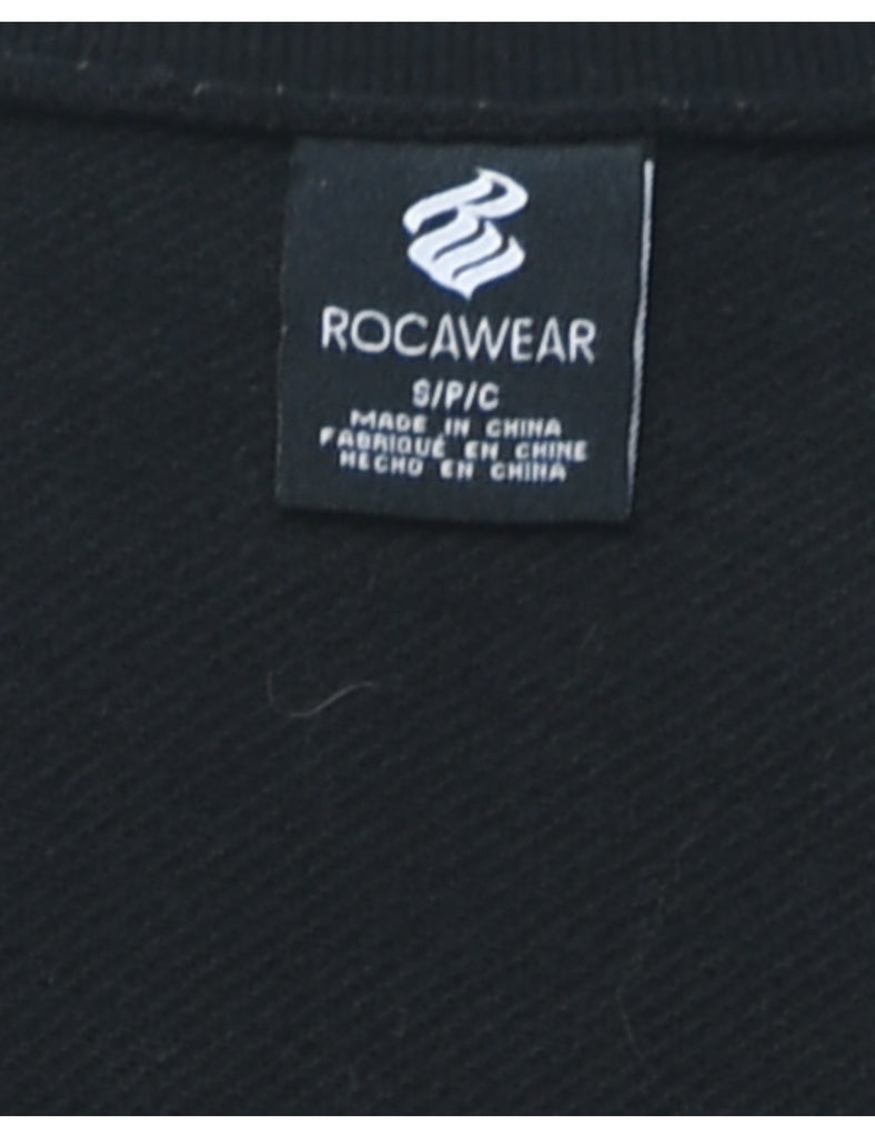 Cropped Plain Black 1990s Rocawear Sweatshirt - S