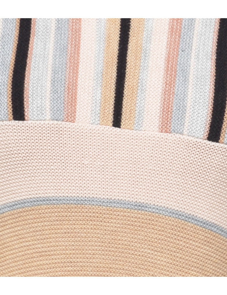 Cropped Striped Pattern Jumper - S