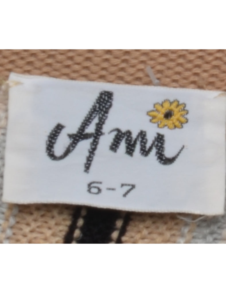 Cropped Striped Pattern Jumper - S