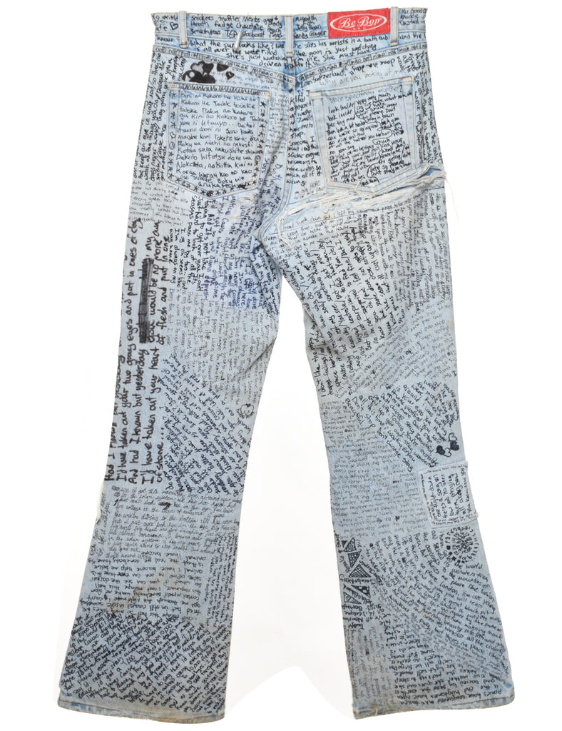 Customised Bootcut Light Wash Jeans - W30 L31