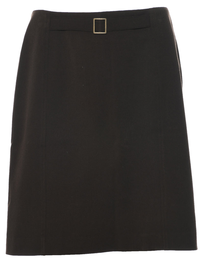 Dark Brown A-line Skirt - M