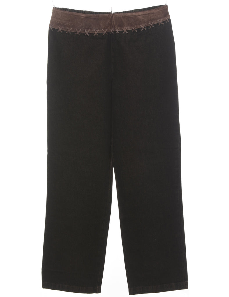 Dark Brown Denim Trousers - W31 L29