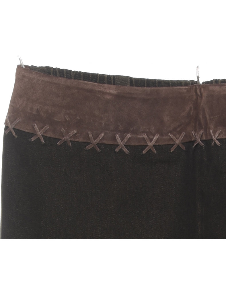 Dark Brown Denim Trousers - W31 L29