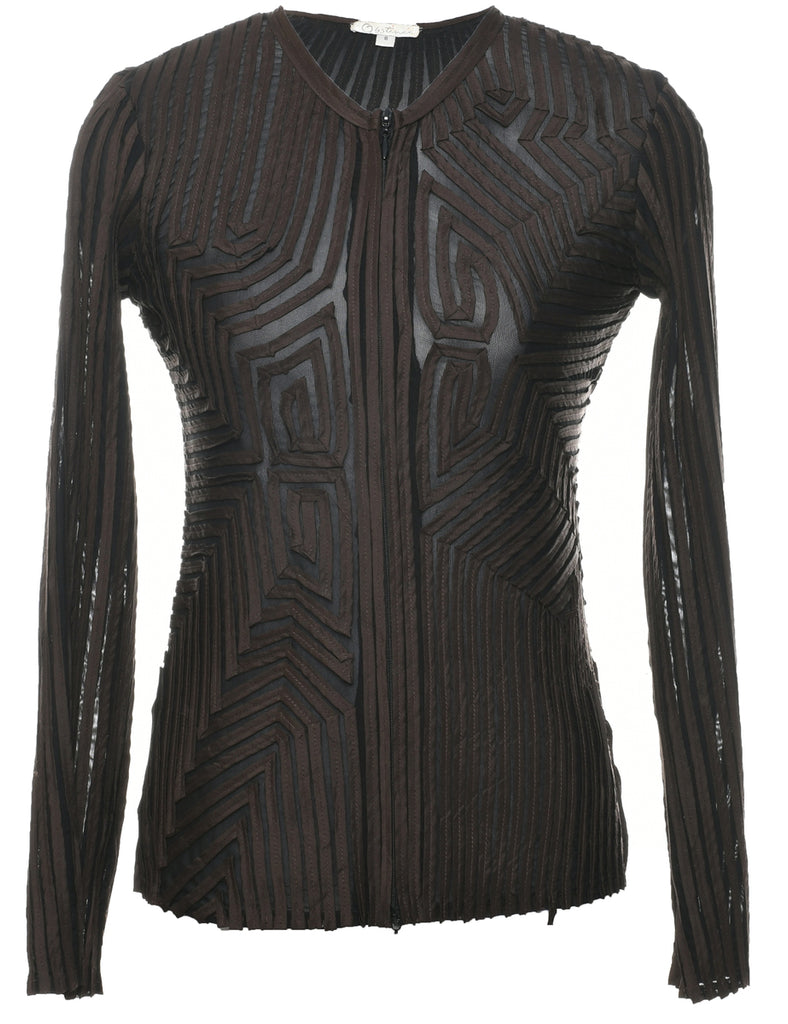 Dark Brown Evening Blouse - S