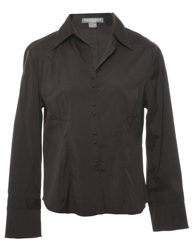 Dark Brown Evening Blouse - M