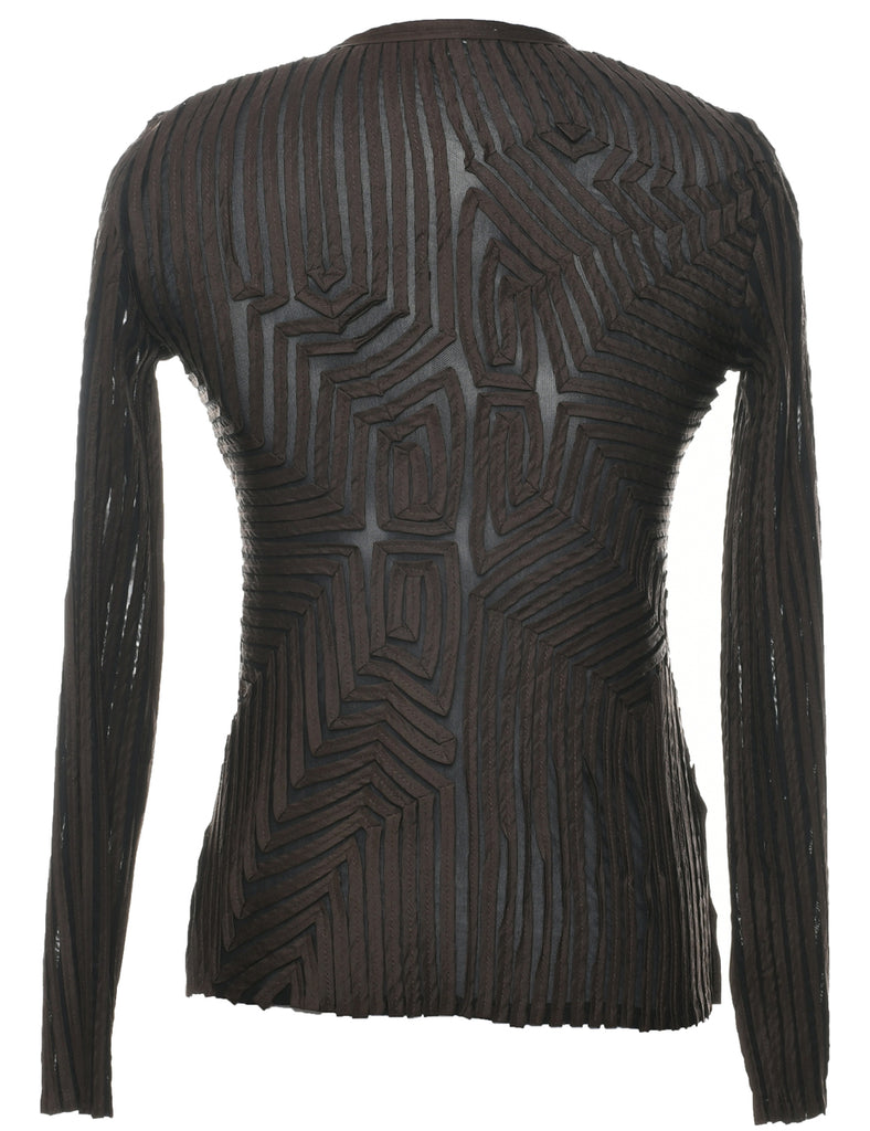 Dark Brown Evening Blouse - S