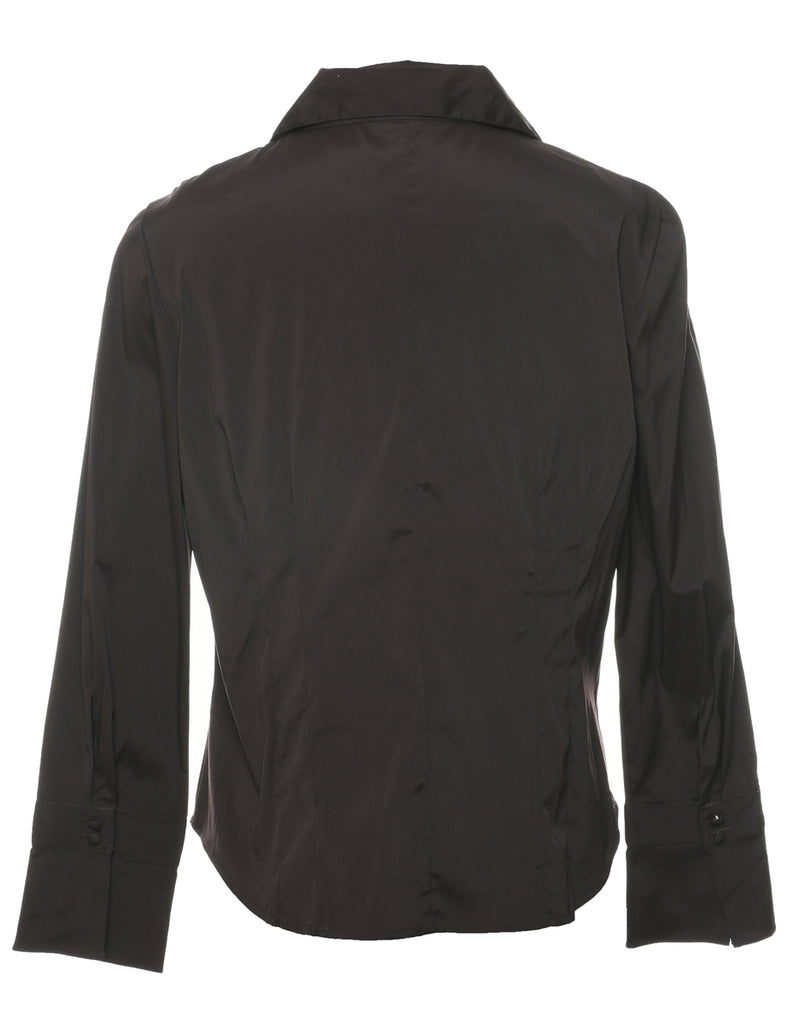 Dark Brown Evening Blouse - M