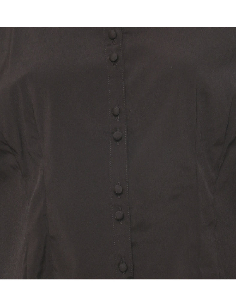 Dark Brown Evening Blouse - M