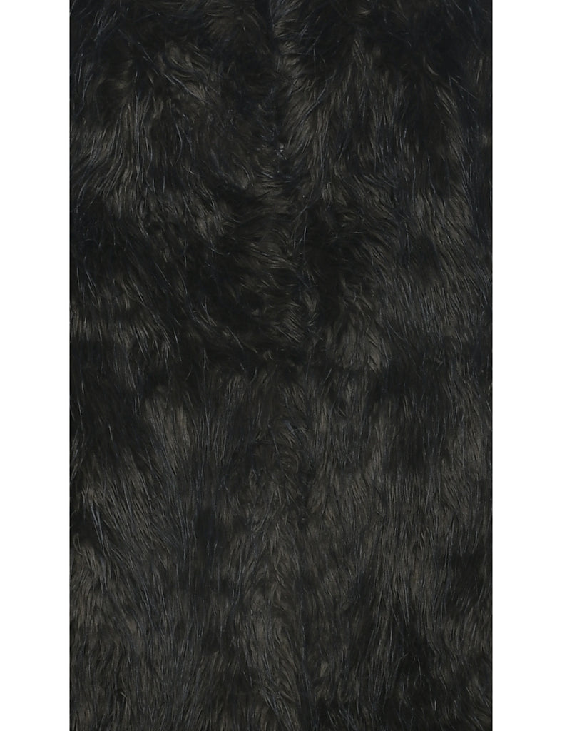 Dark Brown Faux Fur Coat - L