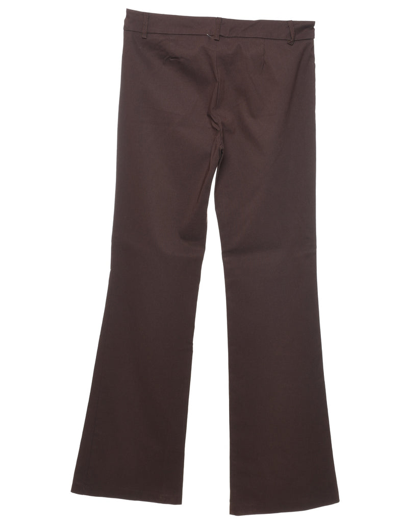 Dark Brown Flared Leg Trousers - W30 L32