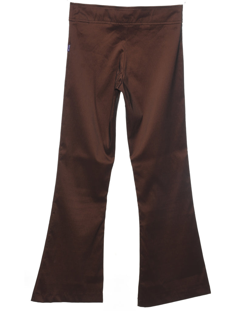 Dark Brown Flared Leg Trousers - W26 L29