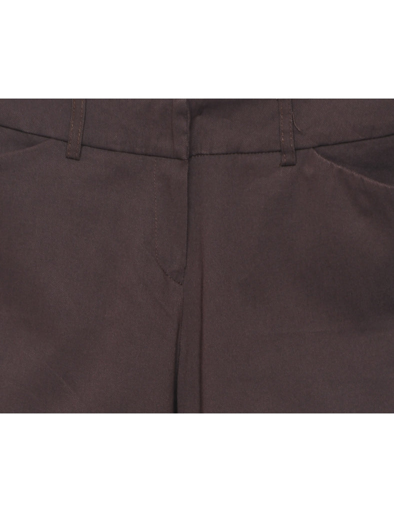 Dark Brown Flared Leg Trousers - W30 L32