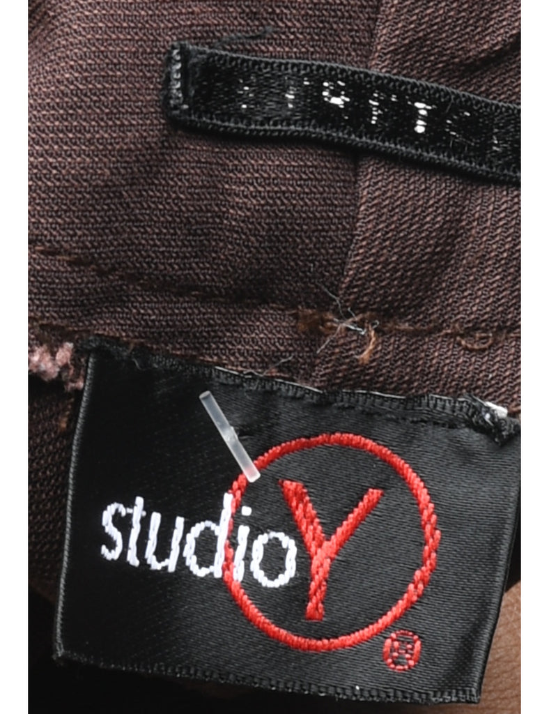 Dark Brown Flared Leg Trousers - W30 L32