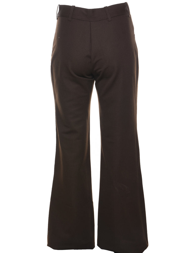 Dark Brown Flared Trousers - W28 L32