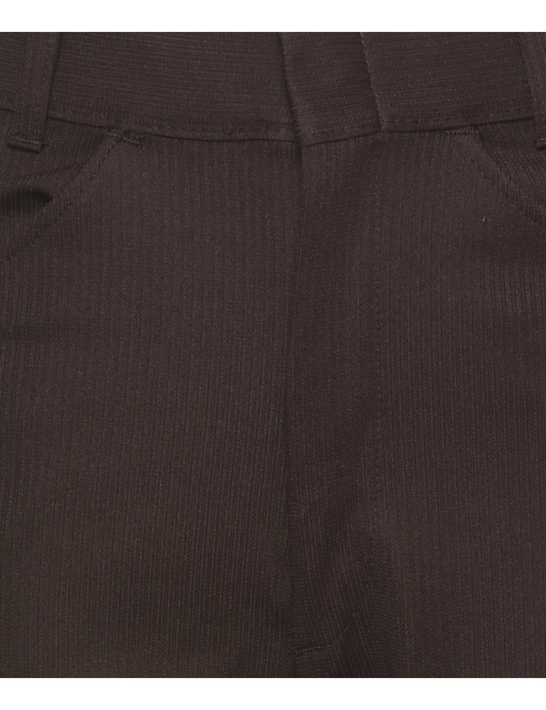 Dark Brown Flared Trousers - W28 L32