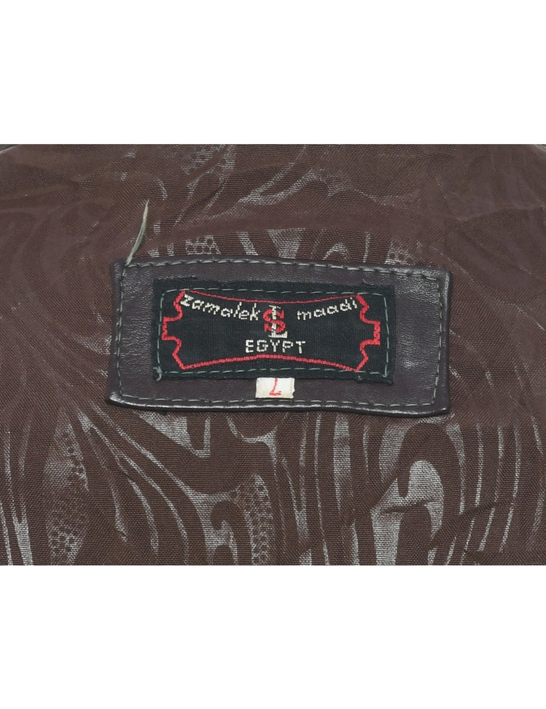 Dark Brown Leather Jacket - L