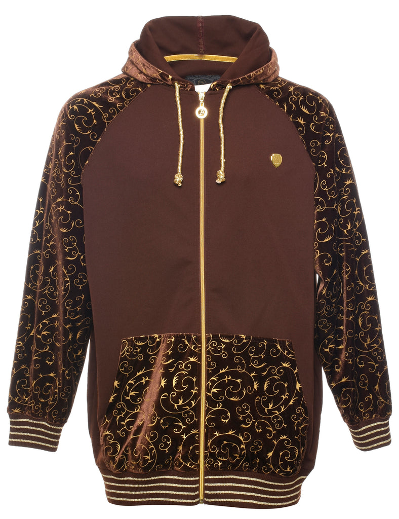 Dark Brown Leopard Print Sweatshirt - XL