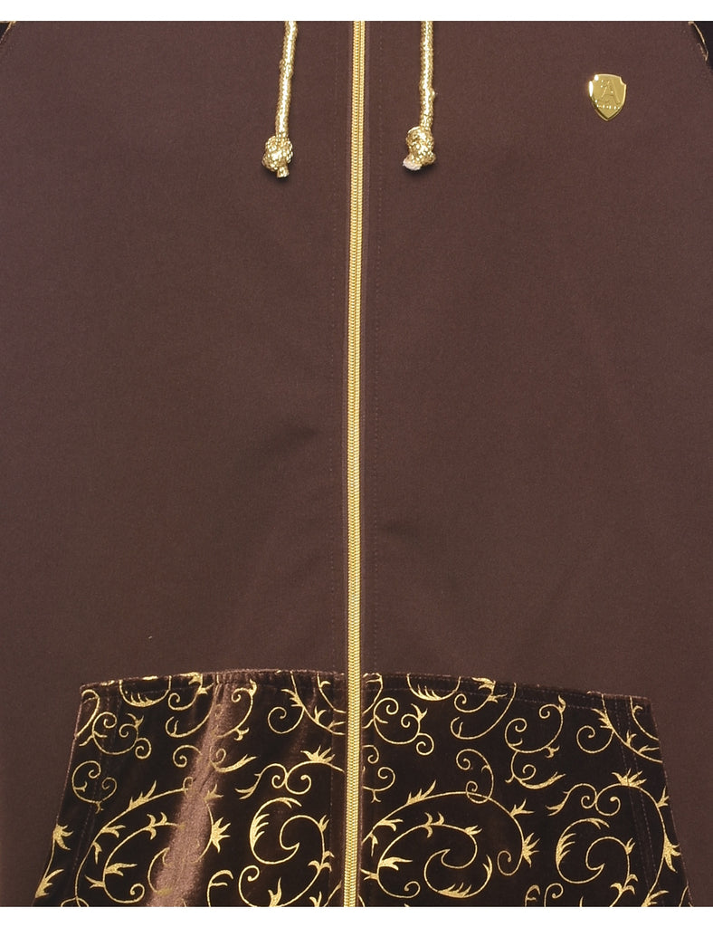 Dark Brown Leopard Print Sweatshirt - XL