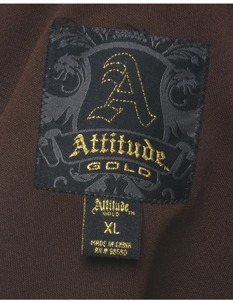 Dark Brown Leopard Print Sweatshirt - XL