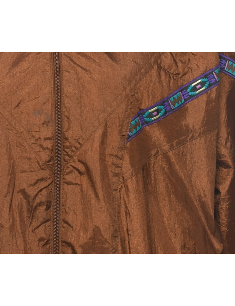 Dark Brown Nylon Jacket - M