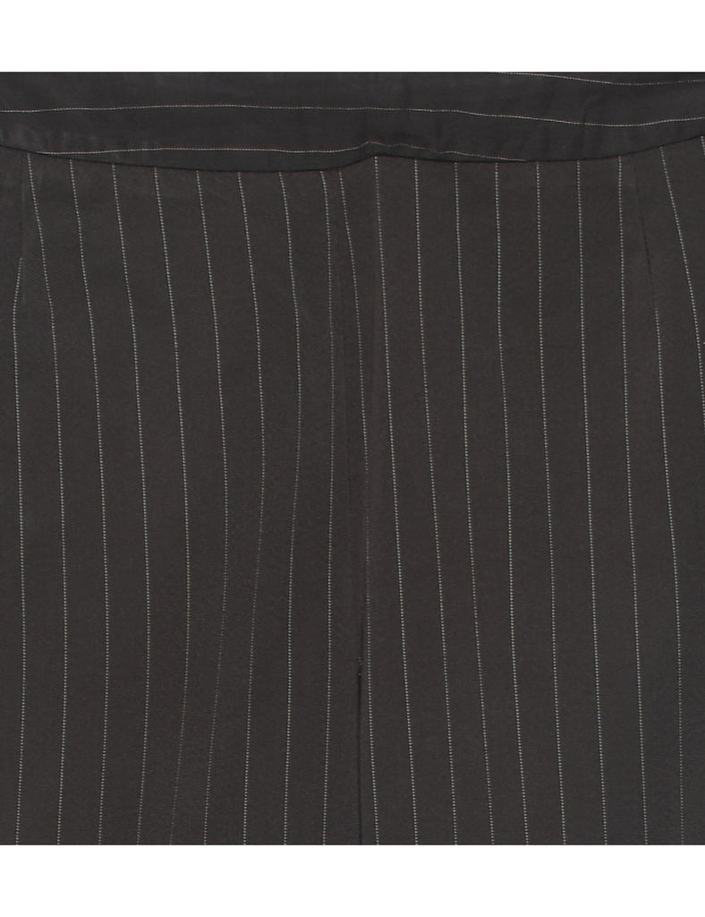 Dark Brown Pinstriped Trousers - W30 L31